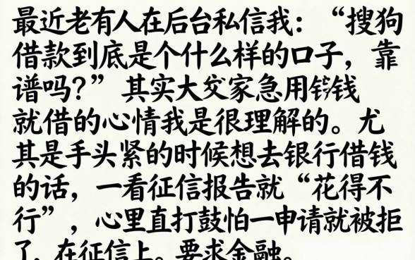 搜狗借款是什么口子，倾情分享五个征信花了能网贷的口子