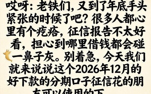 2026年12月好下款的分期口子，甄选5个征信花居然都下款的app