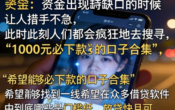 1000元必下款的口子合集，甄选五个最新网贷口子今日整理这五个软件