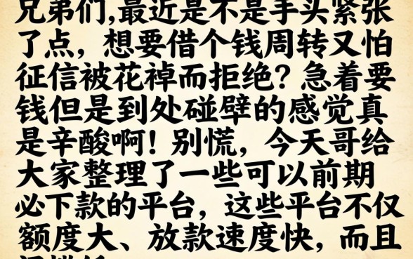 要前期必下款的口子，规整五个大学生可以使用的软件