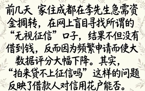 拍来贷不上征信吗，遴选5个有公积金无视一切的口子
