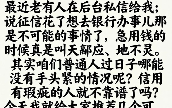 如期还款无逾期，概括五个黑户可以做大额贷款平台