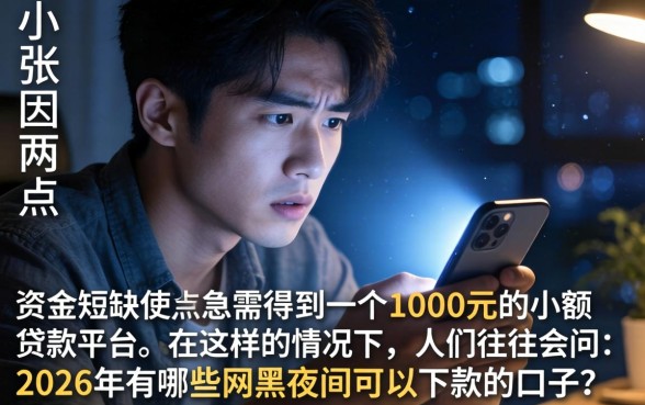 1000元小额贷款平台，筛选5个网黑夜间可下款的口子