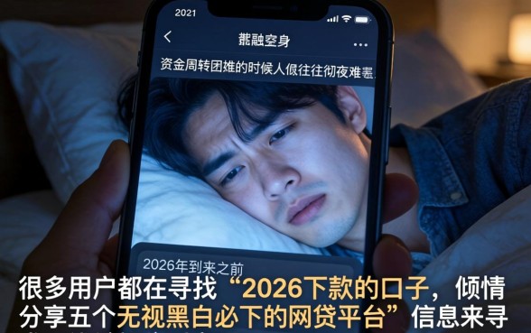 2026下款的口子，倾情分享五个无视黑白必下款的网贷平台