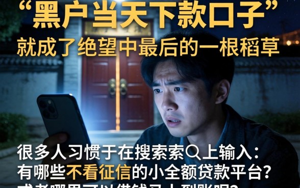 黑户当天下款口子，枚举五个不看征信小额借钱的平台