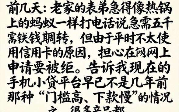 好下款的手机小贷，细致阐述五个最新秒批小额贷款平台