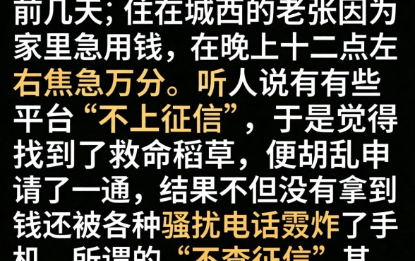 不上征信怎么回事，细致阐述五个无视黑花半夜下款的网贷软件