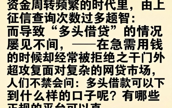 多头借款能下的口子，整理五个轻松贷10万的平台