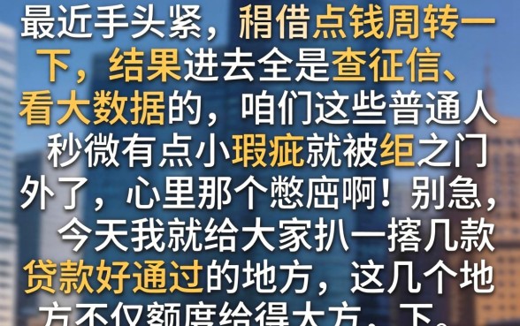 贷款好通过的口子，详尽说明5个无视综合评分不足必下款口子