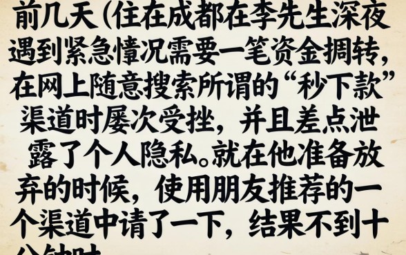 0新口子秒下款，概览5个不审核夜间直接放款的网贷口子