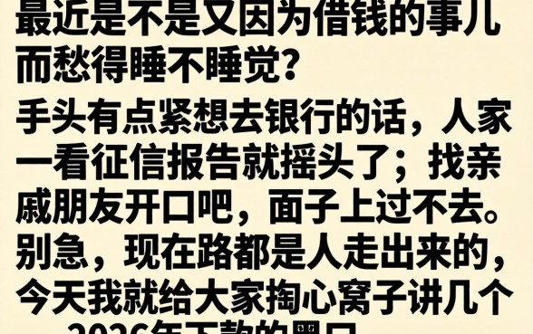 2026下款的黑口子，倾情分享5个芝麻分负面借款的口子