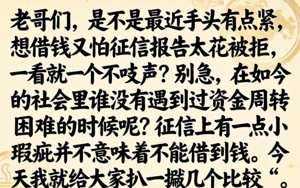 信用不好怎么借钱，遴选5个无忧速借当天放款的口子
