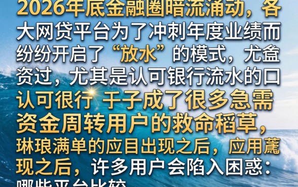 2026年底放水口子，梳理5个看银行流水的网贷app