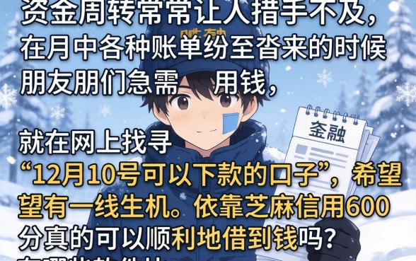 12月10号能下款的口子，胪列5个芝麻信用600贷款软件