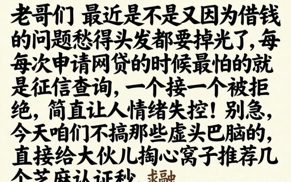 芝麻认证秒下的口子，诚意推荐5个网贷黑户必下款的口子