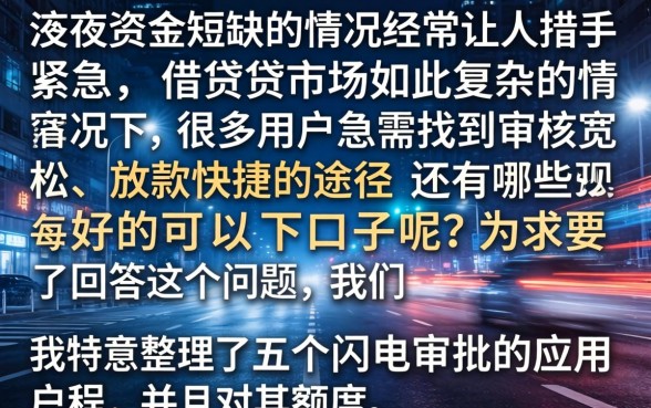 还有哪些好下的口子，归集五个闪电审批的软件