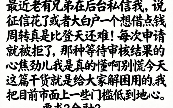 今日稳下款的口子，条列5个19岁贷款容易过审批的软件