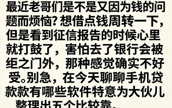 手机贷款有什么软件，规整5个比较好的小额贷款口子