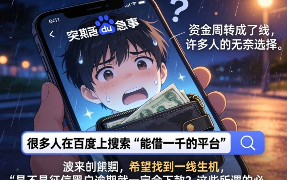 什么平台能借一千，理出五个无视征信黑户当前逾期必下款的口子
