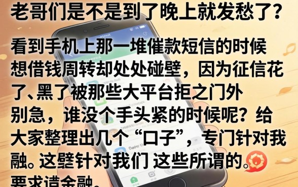 晚上黑户必下的口子，归纳五个黑户烂户秒下一万