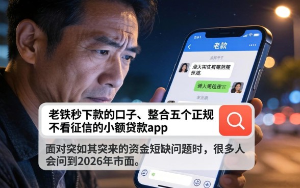 老铁秒下款的口子，整合五个正规不看征信的小额贷款app