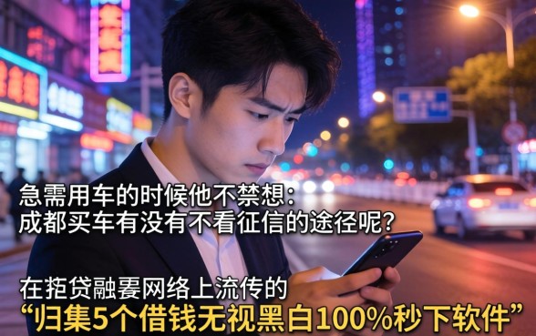 成都买车不看征信吗，归集5个借钱无视黑白100%秒下软件