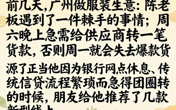 周末也能下款的口子，梳理5个高能分期贷款软件新秀