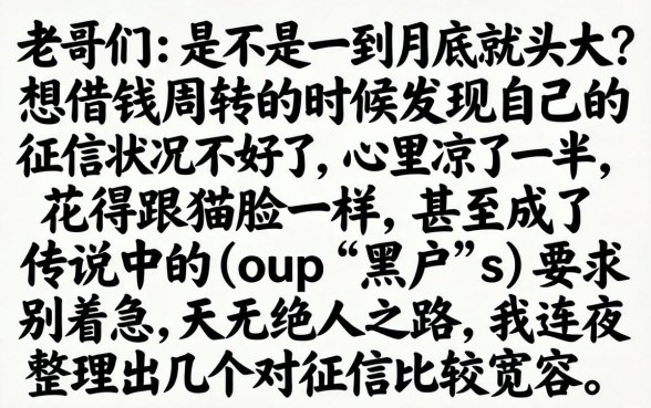 黑户秒下大额新口子，陈列5个对征信宽松的网贷软件