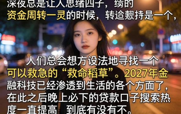 晚上贷款必下的口子，倾情分享五个不看负债查询的软件