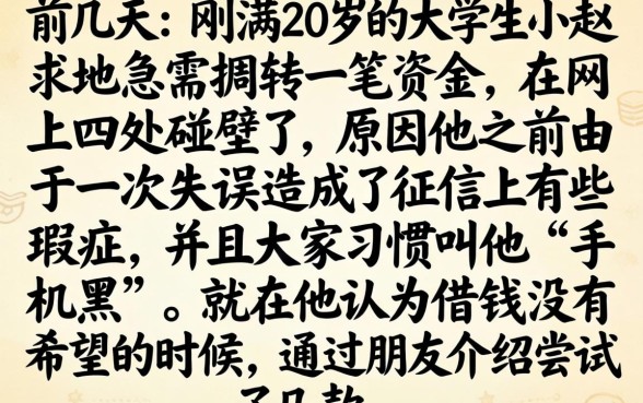 手机黑能下的口子，详尽说明五个20岁可以借钱平台不查征信的软件