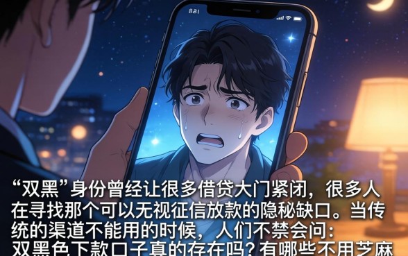 双黑色下款的口子，归纳5个不用芝麻分能借的平台