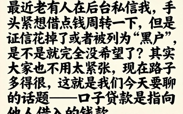 口子贷款是什么意思，理出5个黑户好下款的平台