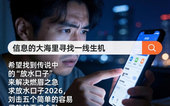 求放水口子2026，条列5个简单容易贷款平台