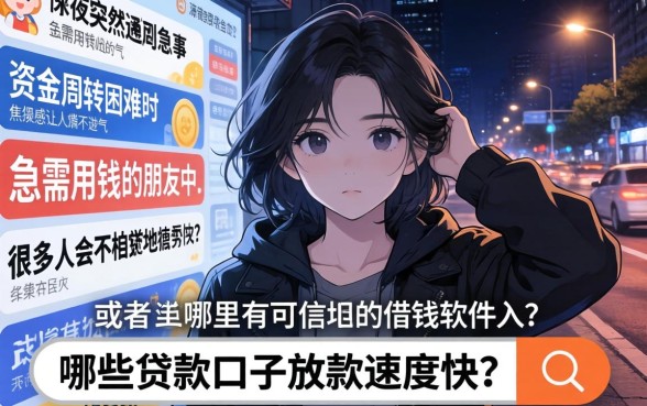什么贷款口子下款快，规整五个比较靠谱的借钱软件