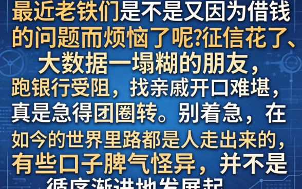 无视大数据的大额口子，概览五个征信花了可以借钱的网贷口子