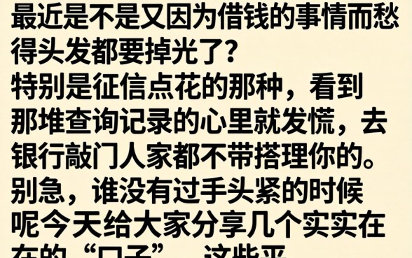 如何确认征信花了，概括5个征信花了可以借钱的网贷平台