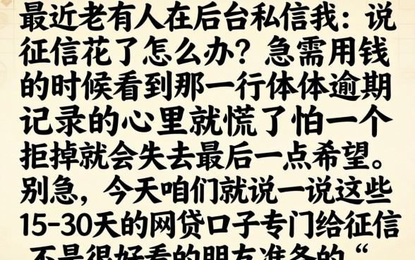 15到30天的网贷口子，深入剖析5个征信花了可以借钱的网贷平台