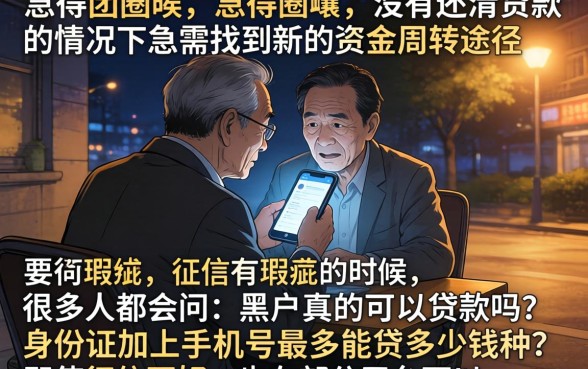 黑花口子还不了款，梳理五个手机和身份证快速借钱平台