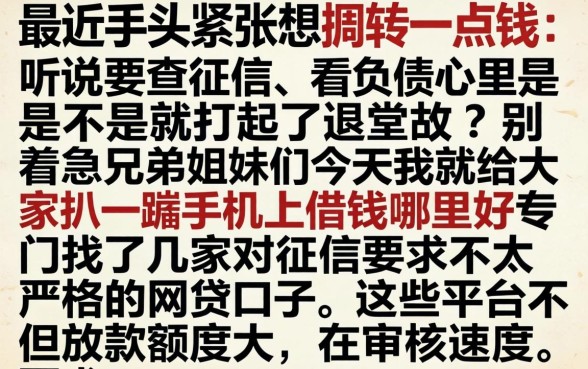 手机上借钱哪里好，条列五个不看征信负债的网贷百分百下款平台