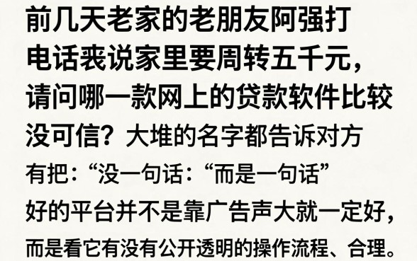 网上贷款哪个软件最可靠，条列五个5000块贷款秒下平台