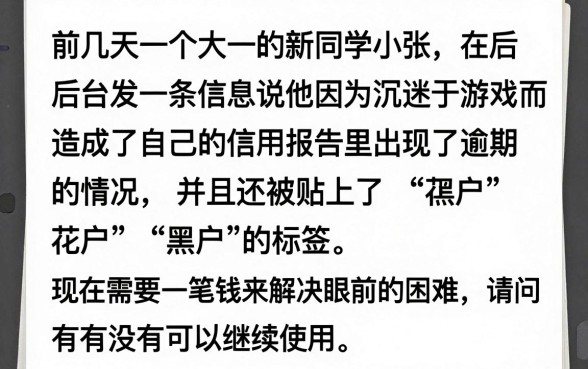 征信有逾期18岁学生能贷款的口子，理出五个超级烂户双黑下款口子