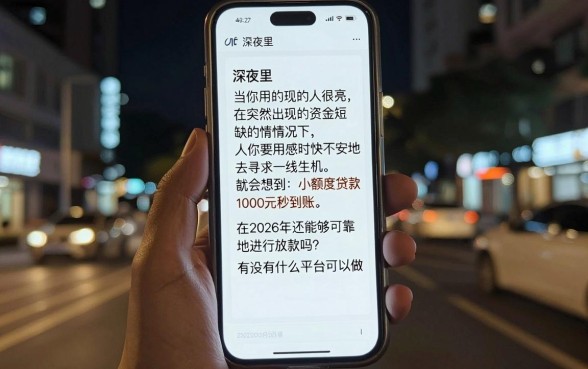 小额贷款1000元秒下款有哪些2026，倾情分享五个综合评分不足有负债都能下款平台