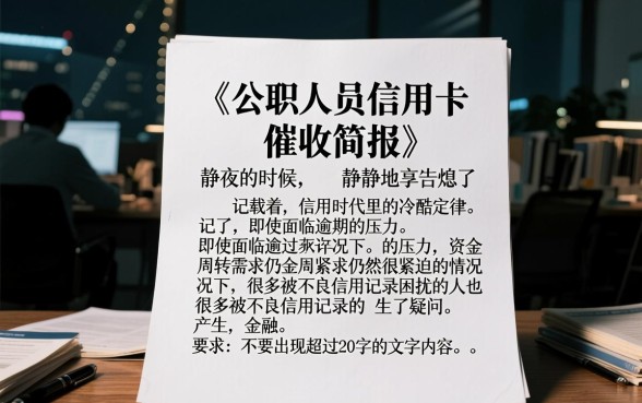 公职人员信用卡催收简报，细致阐述五个黑户可以做大额贷款软件