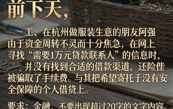 急需1万找私贷联系方式,归集5个门槛低易下款软件