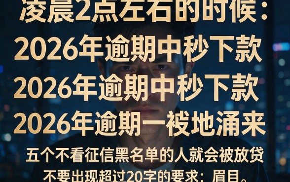 2026逾期中秒下的贷款口子，归纳5个无视一切是人就下款的app