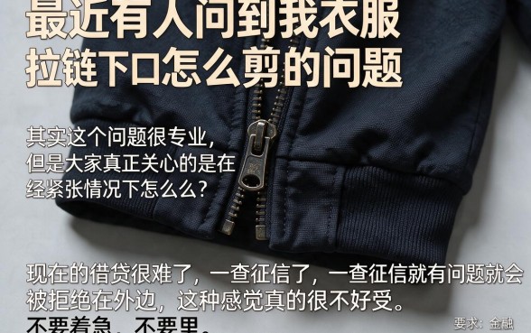 服装拉链下口怎么打剪口子的，条列5个简单容易贷款app