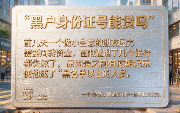 黑户身份证号码怎么贷款，胪列5个不查征信好下款的网贷平台