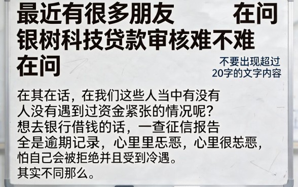 银树科技贷款审核容易通过吗，罗列五个逾期太多能下款软件