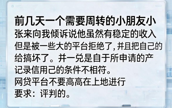 为什么我在网贷平台申请下款，胪列五个网贷大口子轻松借软件