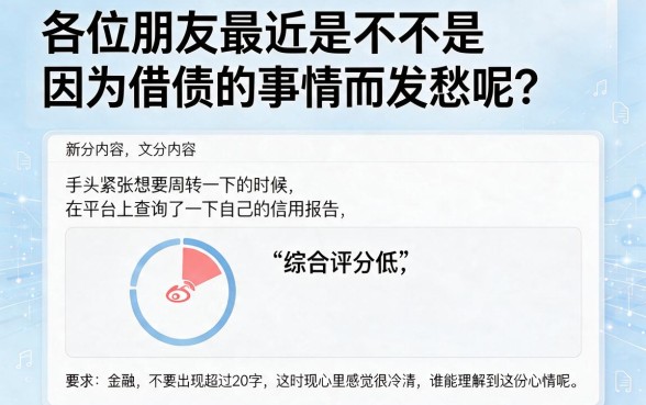 征信花了综合评分不足在哪能借到钱，理出五个借钱无视黑白100%秒下口子